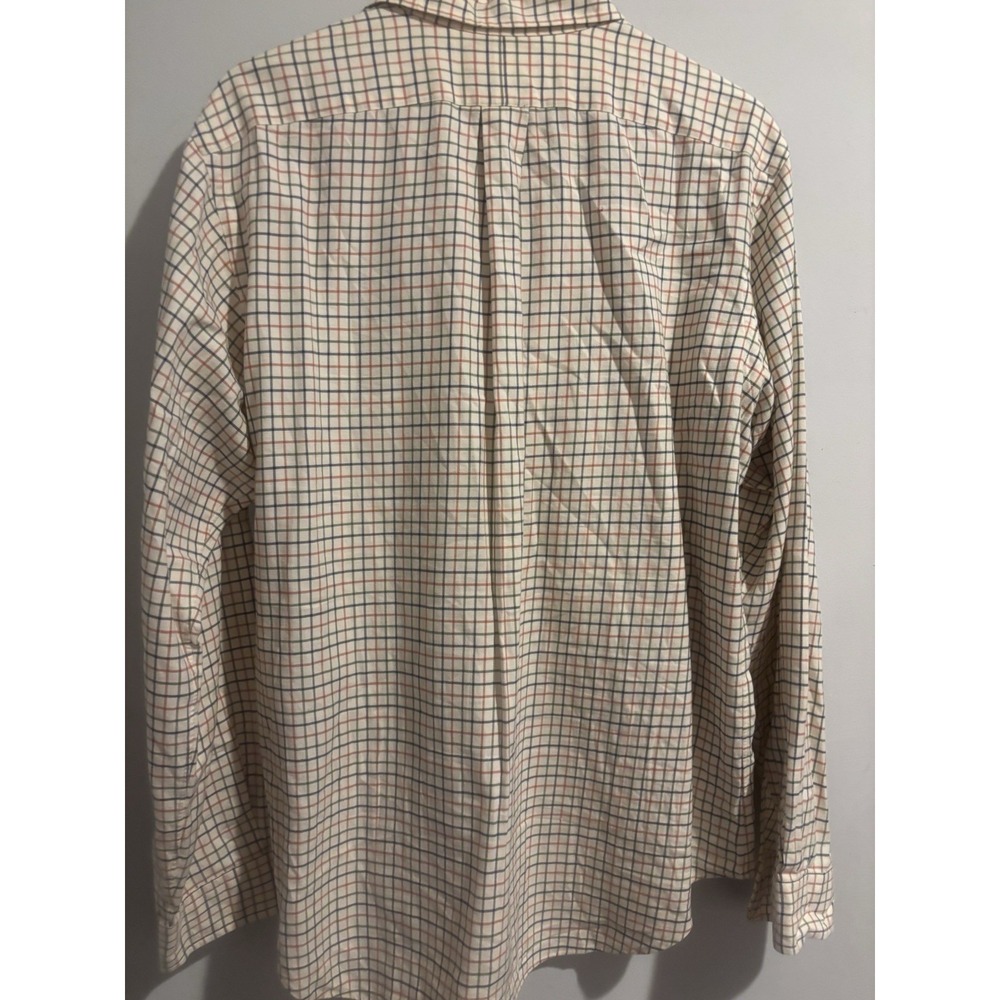 Vintage Polo Ralph Lauren Men's Custom Fit Plaid Shirt Large Beige Long Sleeve - Picture 7 of 7